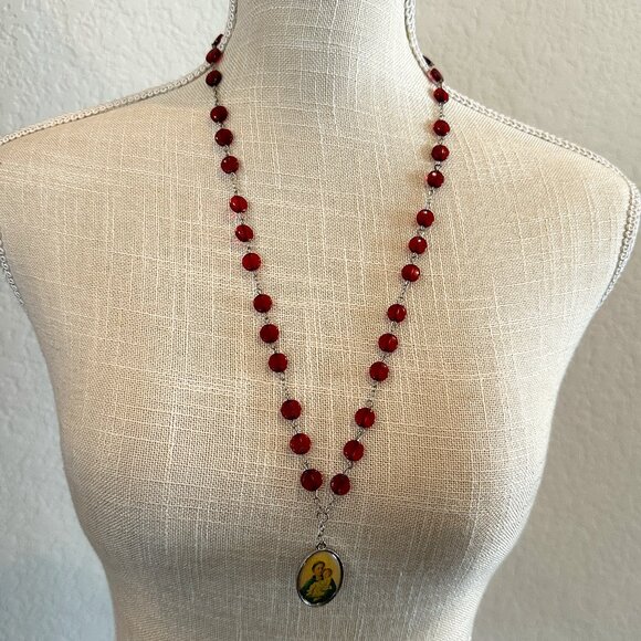 Vintage Saint Anthony Pray for Us Necklace - Picture 1 of 5